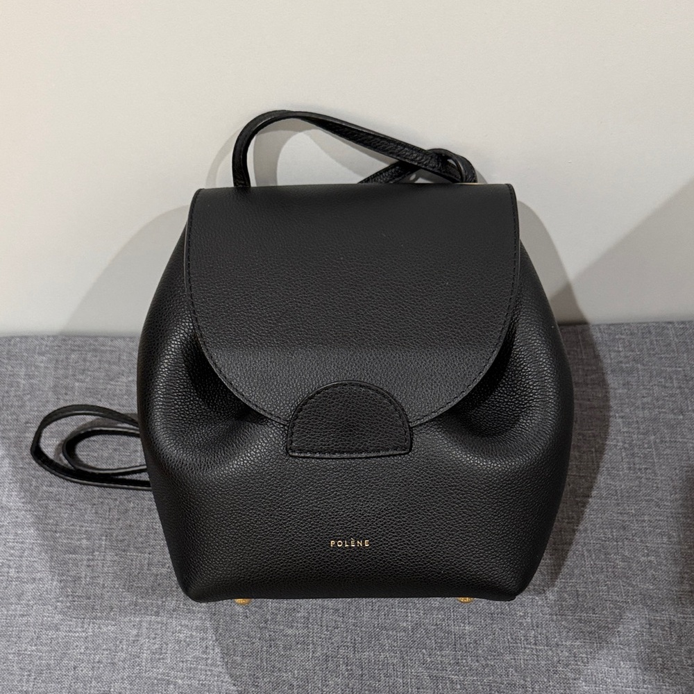 Polene Black Leather Backpack - image 1